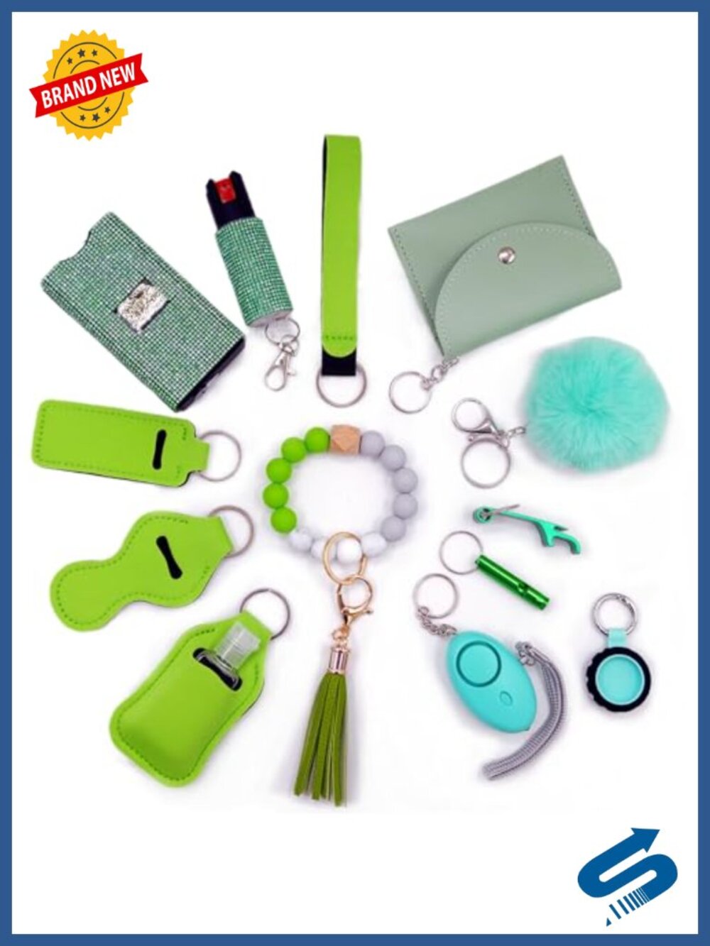 Keychain Set with Card Holder - Faux Leather, Multi-Accessory